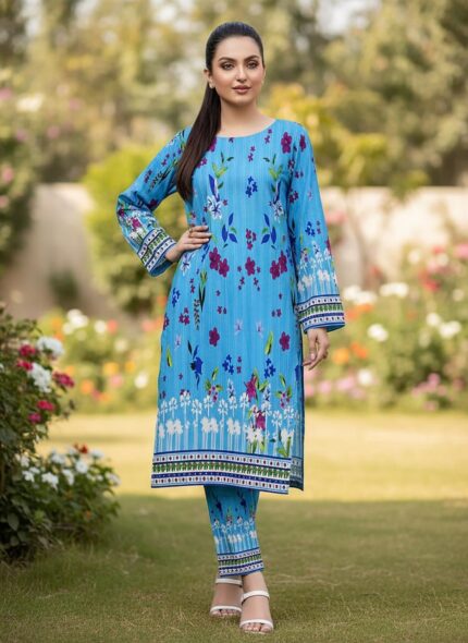 2-Pcs Unstitched Digital Print Suit kk 14