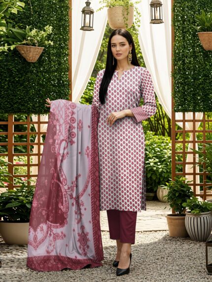 3 Pcs Lawn Unstitched Suit 522