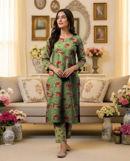 2-Pcs Unstitched Digital Print Suit kk 34
