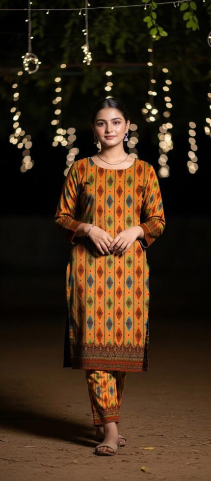 2-Pcs Unstitched Digital Print Suit kk 36