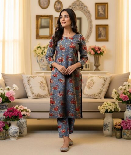 2-Pcs Unstitched Digital Print Suit kk 39